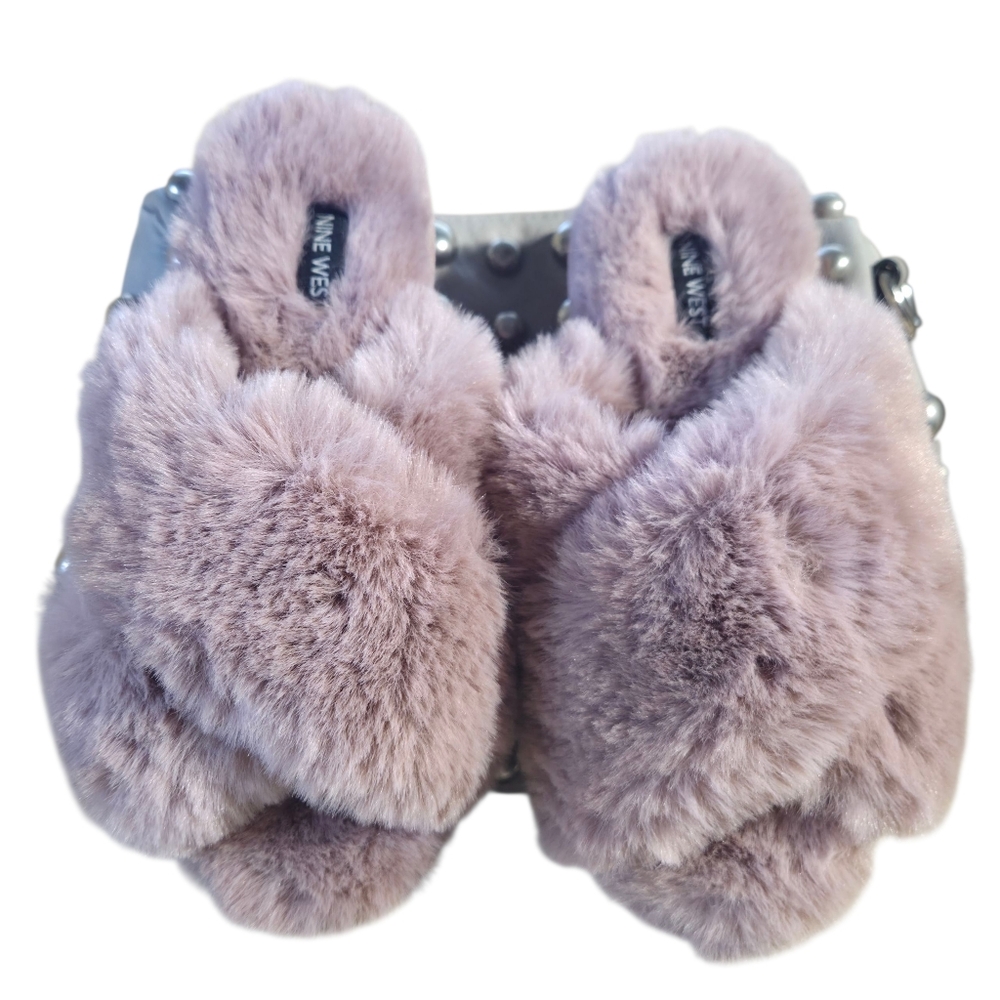 Nine West Lavender Plush Slippers- SZ S (5-6)